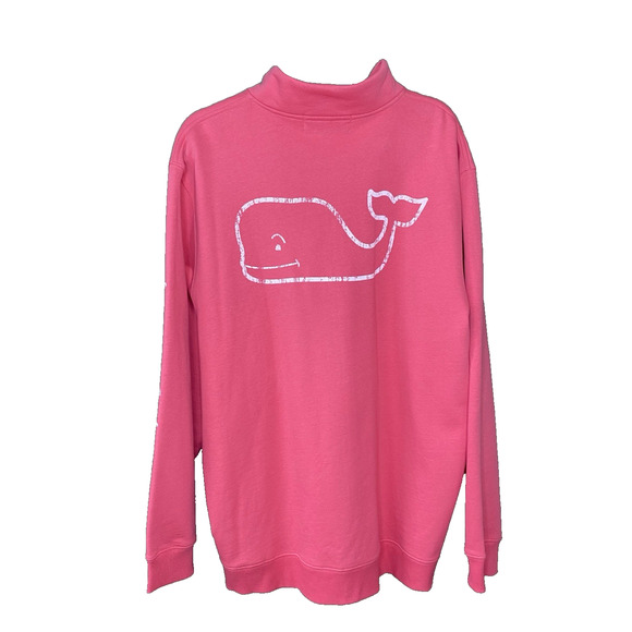 Vineyard Vines Pullover Sweater Mens 2XL XXL Pink Preppy Casual 1/4 Zip - Picture 3 of 9